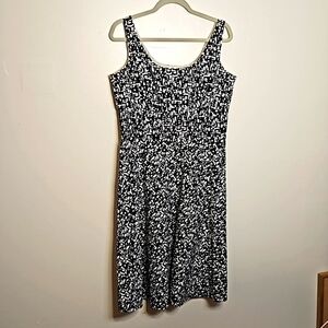Karin Stevens Black Cream Cotton Dress Size 12